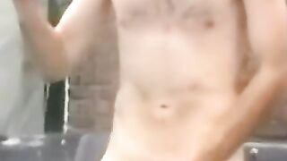 Amateur covered in facial after blowjob cum marathon