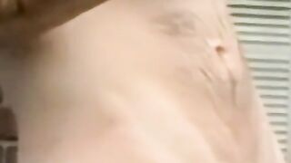 Amateur covered in facial after blowjob cum marathon