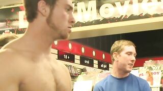 Bound Blindfolded Gay Tripp Townsend Gangbang Fucked in Public Sex Shop