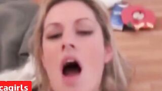 German Amateur Blonde Blowjob and Creampie Orgasm