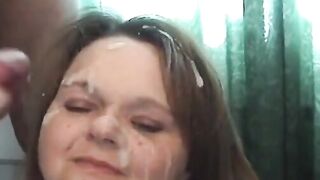 British Amateur Carol Jones in a Bukkake Video