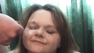 British Amateur Carol Jones in a Bukkake Video