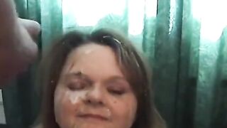 British Amateur Carol Jones in a Bukkake Video