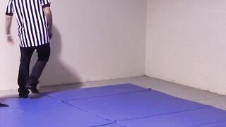 Lester Braxston and Adam Clark twist wrestle with boss Tye