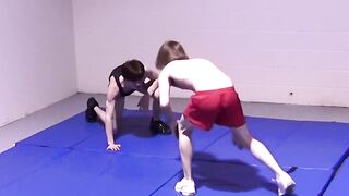 Lester Braxston and Adam Clark twist wrestle with boss Tye