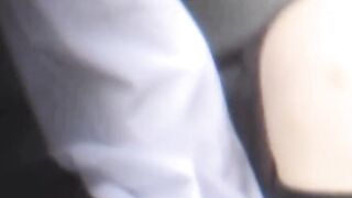 This Japanese honey caught on cam pussy rubbing outdoors