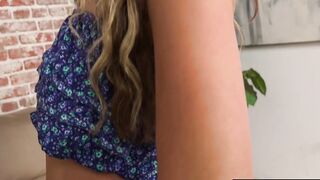 Blonde Pristine Edge works out her handjob skills using my tall shaft