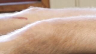 Hairy Nathan Martin cant keep quiet while I dildo drill his gaping ass