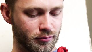 Hairy Nathan Martin cant keep quiet while I dildo drill his gaping ass