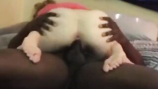 Skinny White Girl Takes on a Black Bull