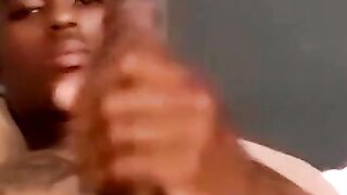 Black jock drained by two mature homos throat skills