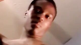 Black jock drained by two mature homos throat skills