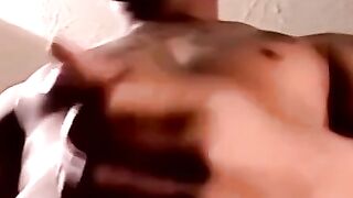Black jock drained by two mature homos throat skills