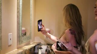 Two horny gfs seduce a straight girl and start to kiss her