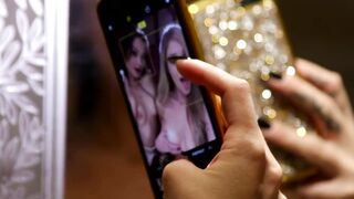 Two horny gfs seduce a straight girl and start to kiss her