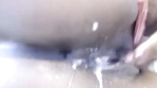 Slim Ebony Girl Anal Masturbation on Webcam