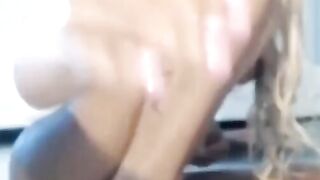 Slim Ebony Girl Anal Masturbation on Webcam