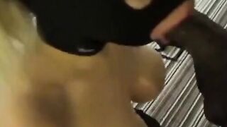 Big-Titted Hooded Whore Sucks a BBC