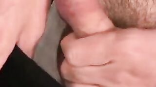 Amateur stud strips down and wanks hard to porn