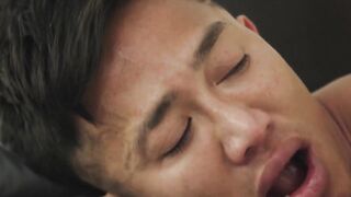 Kylo Fletcher pounds Ethan Dale while his wife naps nearby