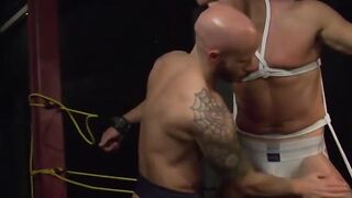 MuscleJockBound.com - Drake Jaden strokes Steven Daigle's swelling cock