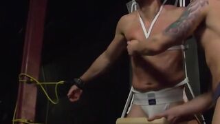 MuscleJockBound.com - Drake Jaden strokes Steven Daigle's swelling cock