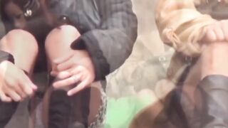 Cute Japanese babes silky legs star in hidden footage
