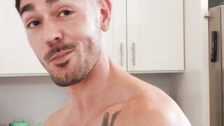 Hunky buddies Nico Coopa and Jay Wu unleash raw cocks in the kitchen