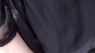 Asian cutie lets cameraman finger fuck her hairy snatch on the rooftop