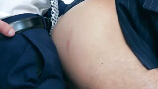 Ricky Blue large cock puts into good use after pounding Robbie Rojo