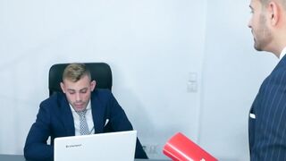 Ricky Blue large cock puts into good use after pounding Robbie Rojo