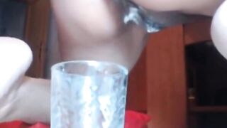 Filling Her Cup with Pussy Cream