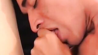 Gay Latino twinks suck each other in intense threesome