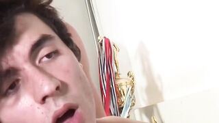 Raw doggy with tattooed mature guy destroying twink