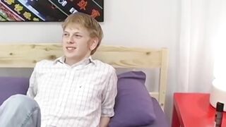 BoyObsession.com - Blonde Sky Sylvanus strokes hard in an intense solo session