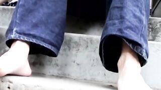 Ian Madrox teases with his feet in this steamy outdoor scene