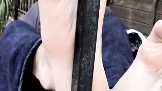 Ian Madrox teases with his feet in this steamy outdoor scene