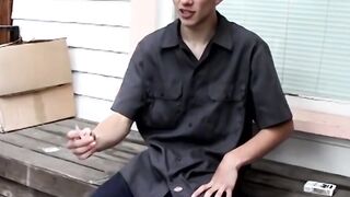 Ian Madrox teases with his feet in this steamy outdoor scene