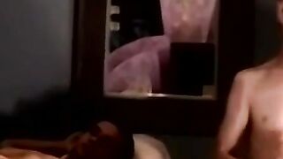 Amateurs shower then prep for jerkoff and blowjob fest