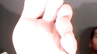 Amateurs shower then prep for jerkoff and blowjob fest