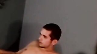 Amateurs shower then prep for jerkoff and blowjob fest