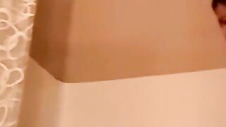 Amateurs shower then prep for jerkoff and blowjob fest