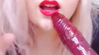 Big-Titted BBW Plays with Dildo on Webcam