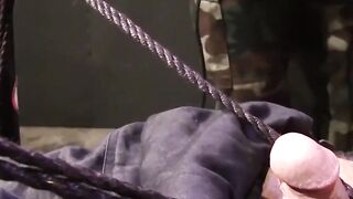 Soldier Dirk Caber screams through ball shocks