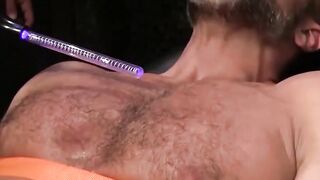Soldier Dirk Caber screams through ball shocks