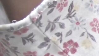 Hanging nipples get filmed by horny voyeurs close cam