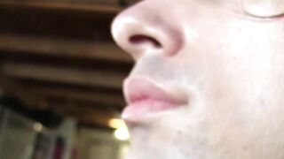 Wavy Spencer probes his hole while pumping his rigid cock