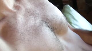 Wavy Spencer probes his hole while pumping his rigid cock