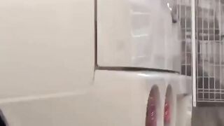 Babe feels embarrassed after getting caught peeing outside