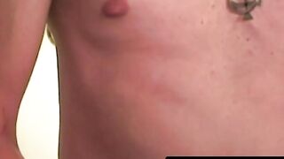 Bald amateur strokes his dick until rock hard